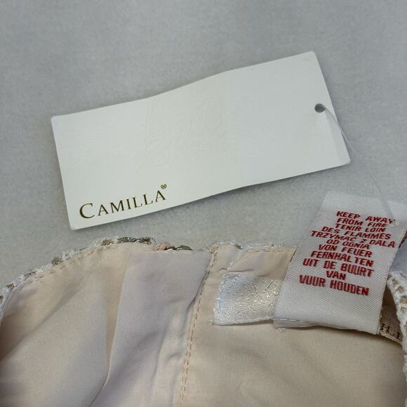 Camilla Girls Special Occasion Crochet Lace Dress White Gold Size 7 - Picture 5 of 9